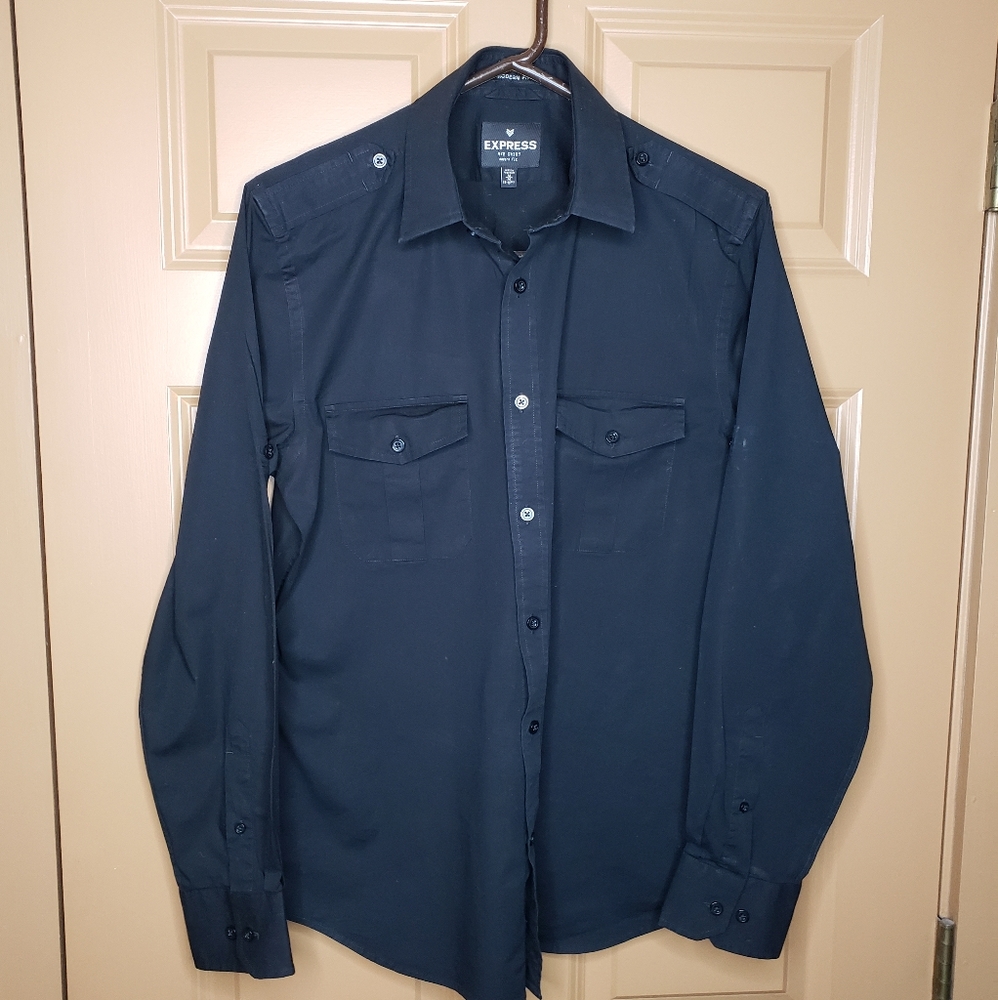 Express MK2 Modern Fit Long Sleeve Shirt  M